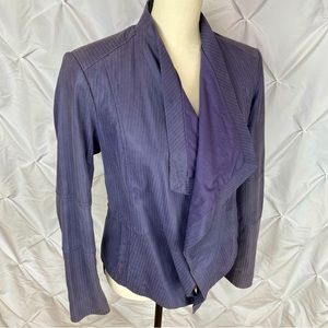 G.I.L.I. | Dusty Violet Leather Waterfall Jacket | 4